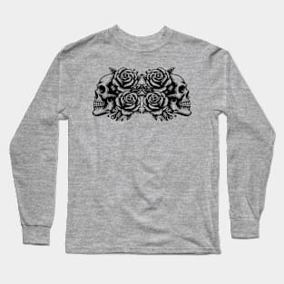 skulls and roses Long Sleeve T-Shirt